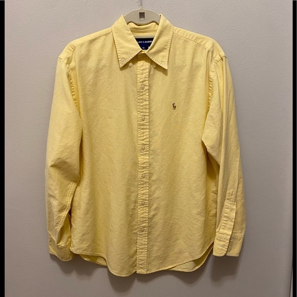 Ralph Lauren Other - Mans Ralph Lauren pale yellow long sleeve button down shirt size 10 beau…